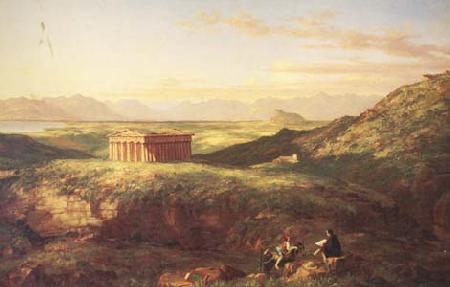 Thomas Cole The Temple of Segesta with the Artist Sketching (mk13) China oil painting art